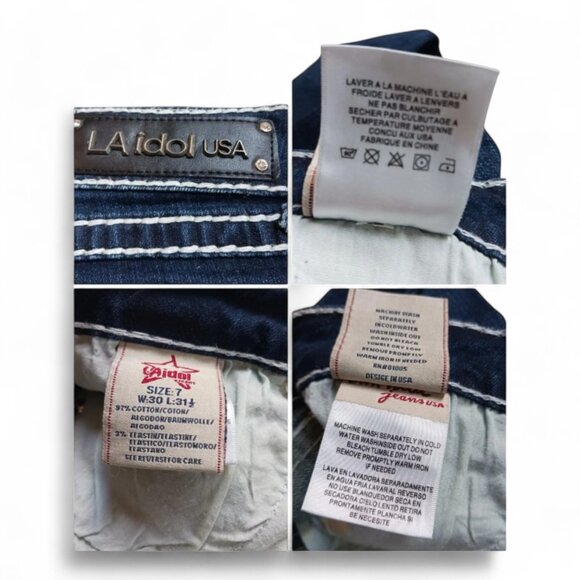 Vintage Y2K LA Idol Crystal Embellished Skinny Jeans – Size 7  US 28 - Picture 9 of 9